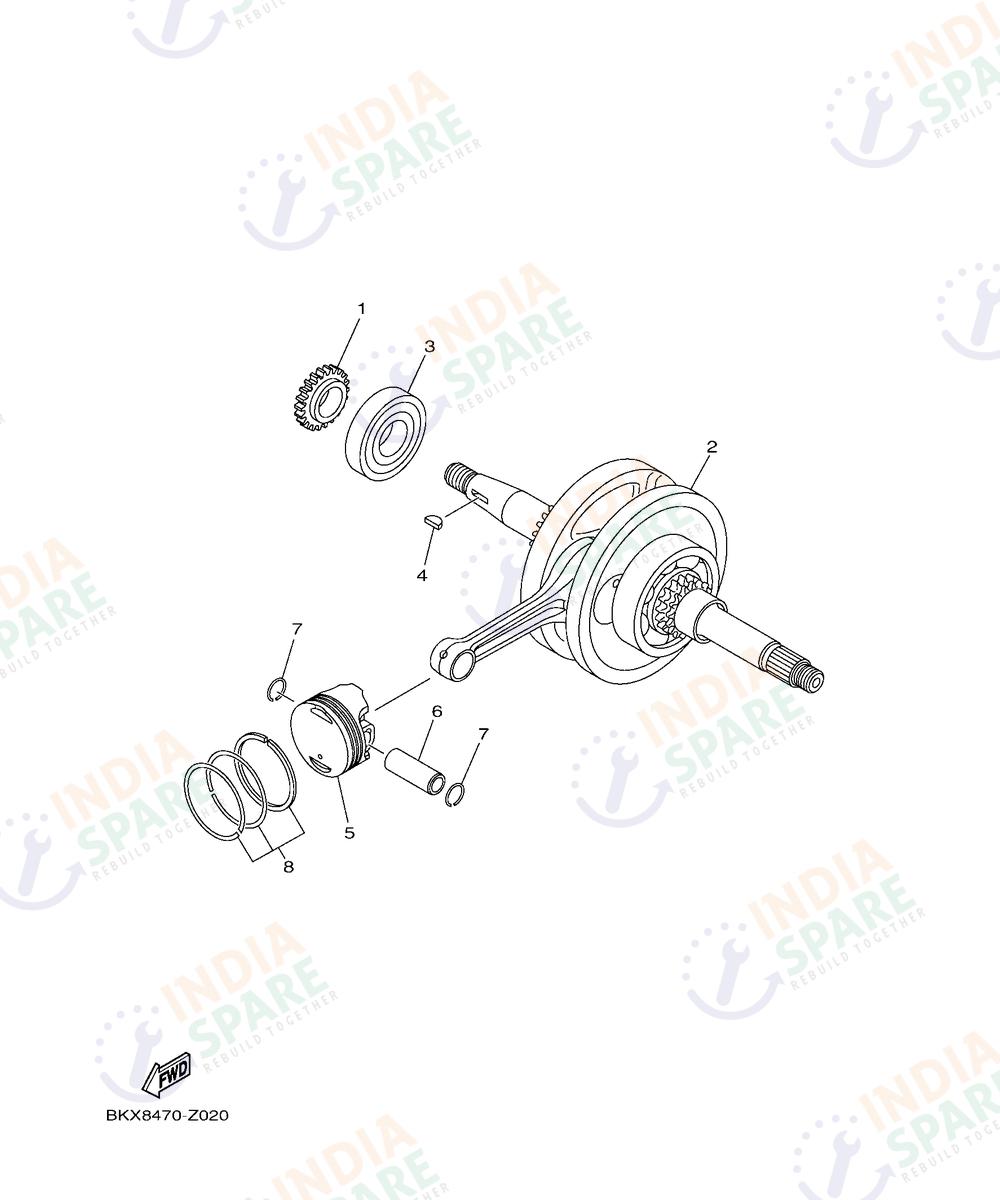 YAMAHA BKXF Series CRANKSHAFT & PISTON